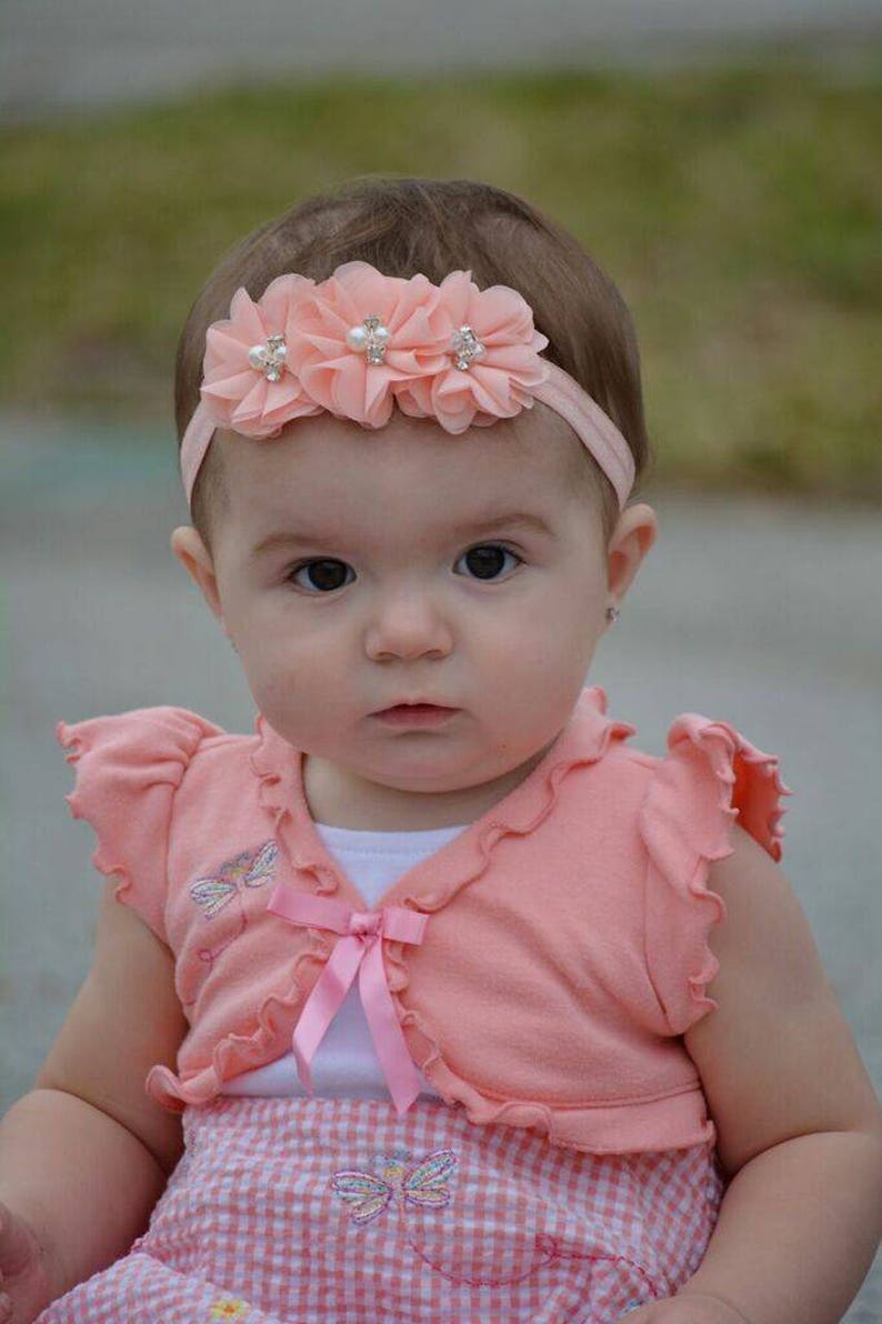 Peach Headband Coral Baby Headband Infant Headband Newborn | Etsy
