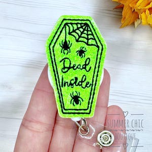 Halloween Coffin Dead Inside Badge Reel, Halloween Badge Reel, Nurse Badge Reel, Badge Reel, Medical Badge Reel, Badge Reel, Halloween Badge