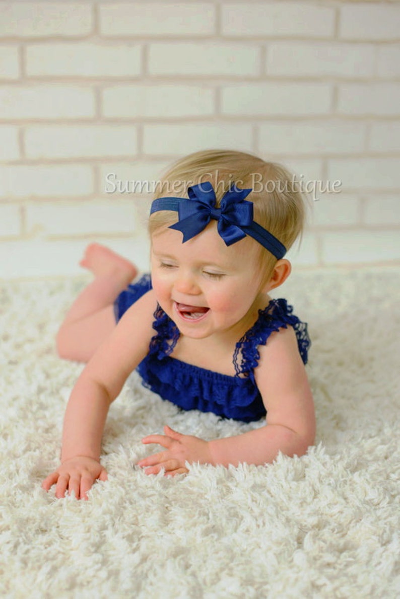 Headband,Bow on Fold over elastic Bow Headband Navy Pinwheel Bow Headband Baby Headband Infant Headband Newborn Headband