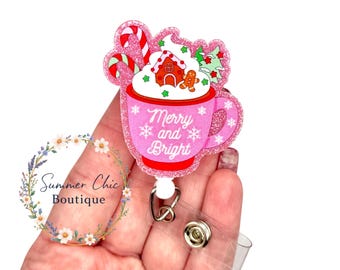 Merry and Bright Badge Reel, Christmas Badge Reel, Nurse Badge Reel, Badge Reel, RN Badge Reel, Medical Badge Reel, Badge Reel, Badge Holder