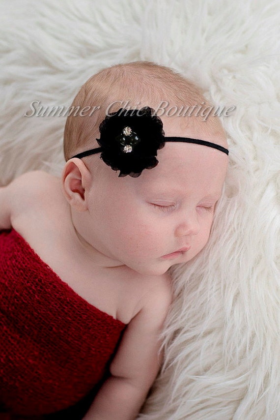 black newborn headband