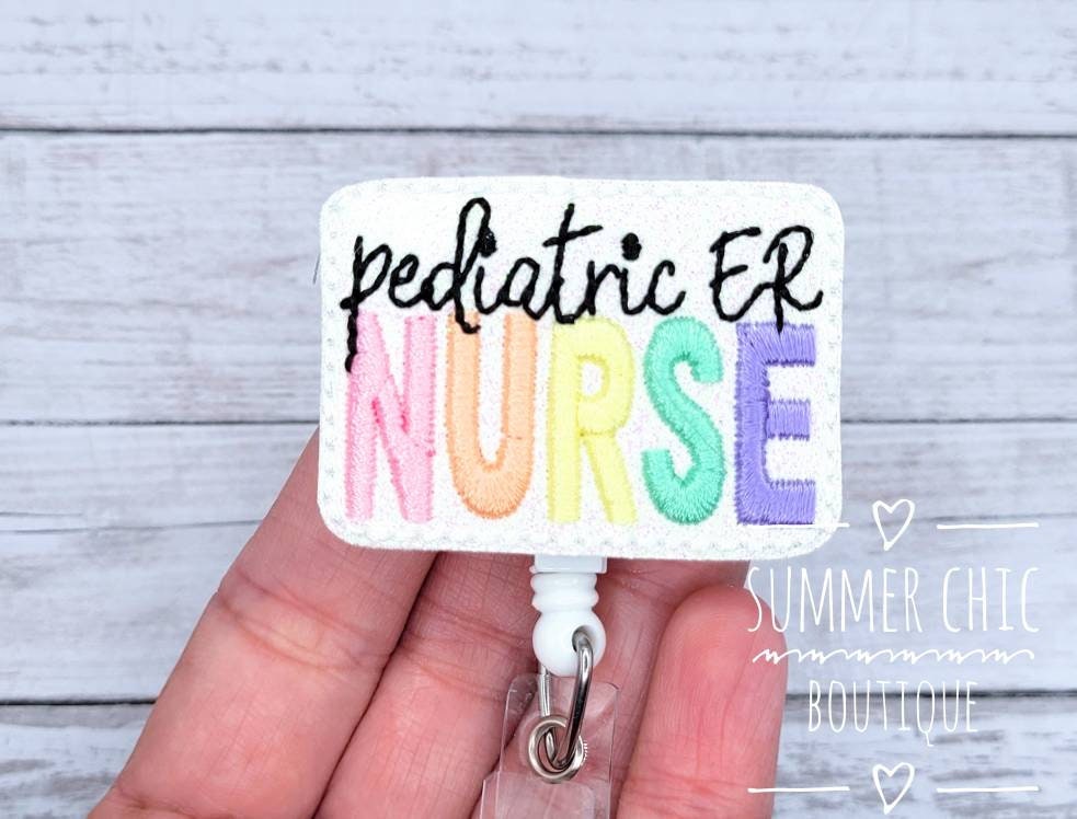Pediatric ER Nurse Badge Reel, RN Badge Reel, Medical Badge Reel, Badge Reel,  Badge Holder, Retractable Reel, 