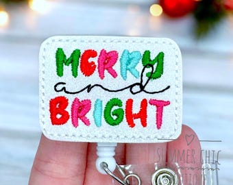 Merry and Bright Badge Reel, Christmas Badge Reel, Nurse Badge Reel, Badge Reel, RN Badge Reel, Medical Badge Reel, Badge Reel, Badge Holder