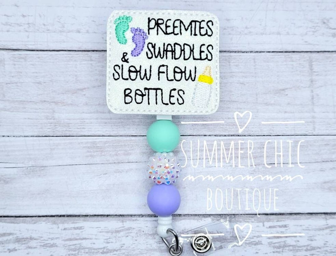 Preemies Swaddles And Slow Flow Bottles NICU Badge Reel Labor Etsy