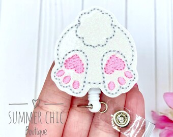 Bunny Tail Badge Reel, Easter Bunny Badge Reel, Nurses Badge Reel, Medical Badge Reel, RN Badge Reel, Badge Reel, Badge Holder