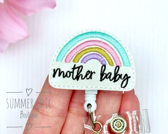 Mother Baby Rainbow Badge Reel, Labor and Delivery Badge Reel, Nurse Badge Reel, Badge Reel, Medical Badge Reel, Badge Holder