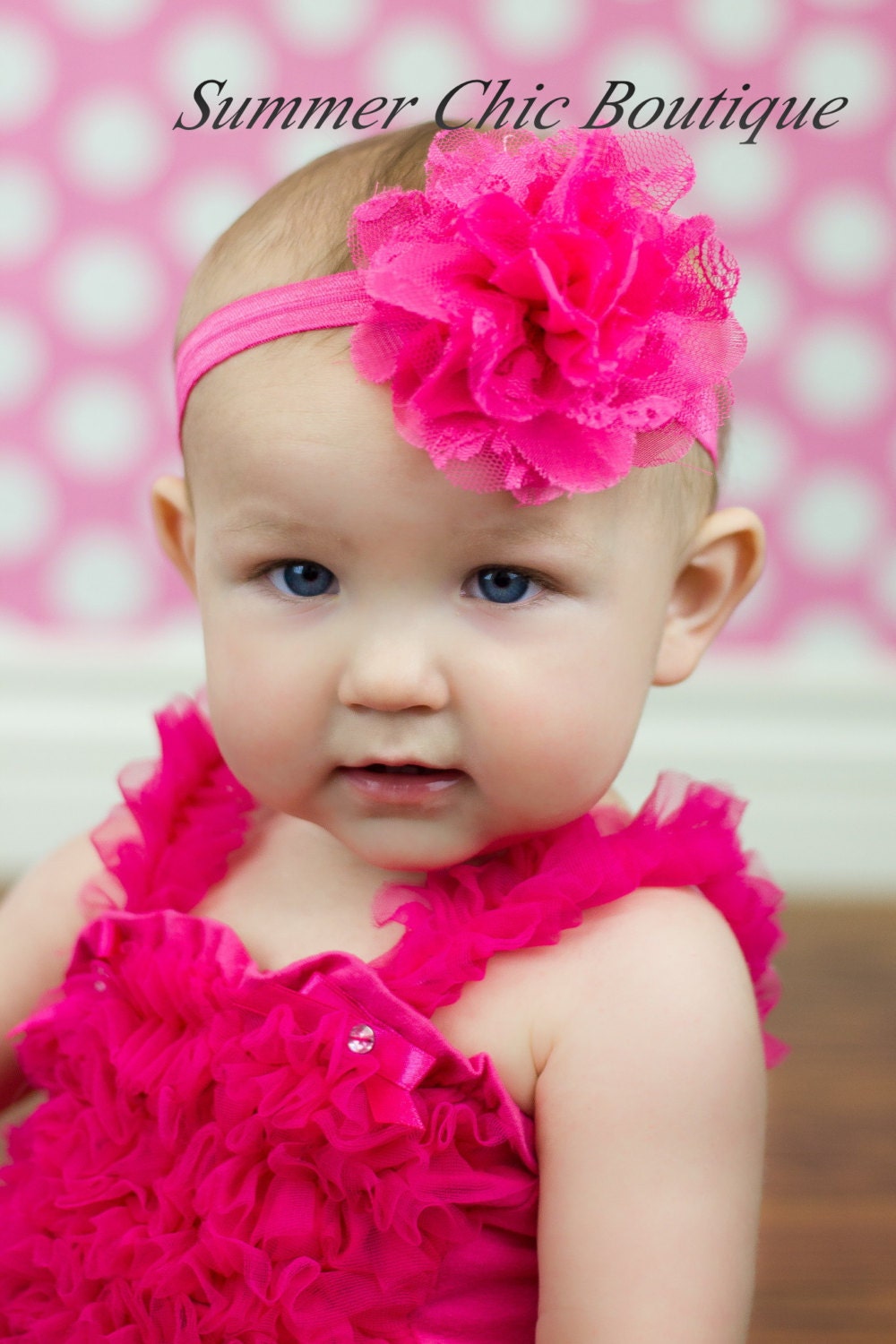 Bright Pink Baby Headband Infant Headband Newborn Headband Etsy