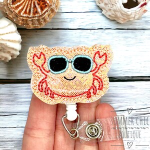 Nurses Badge Reel, RN Badge Reel, Nurse Badge Reel, Glitter Crab Badge Reel, Medical Badge Reel, Badge Reel, Badge Holder, Retractable Reel