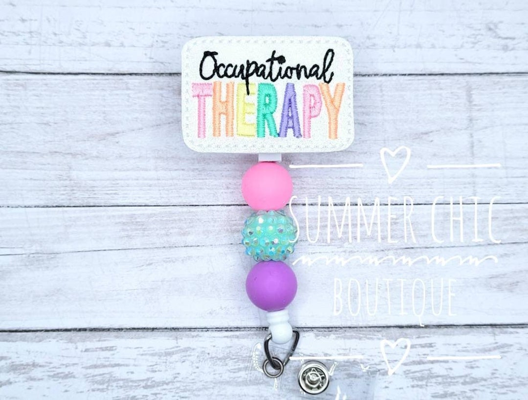Glitter Occupational Therapy Badge Reel, OT Badge Reel, Nurses Badge