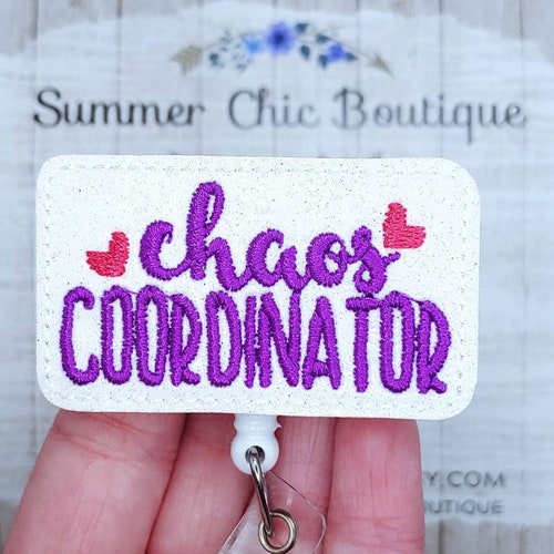 Chaos Coordinator Badge Reel - Assistant Principal Gift, Boss Leader Retractable ID Holder - View #5