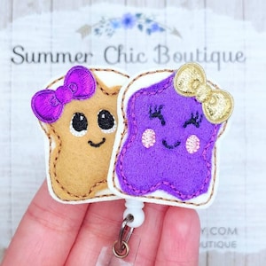 Peanut Butter and Jelly Badge Reel, Food Badge Reel, Badge Reel, RN Badge Reel, Medical Badge Reel