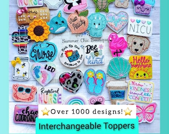 Pick 5 Badge TOPPERS, Set of 5 Interchangeable Badge Reel Toppers, Nurse Badge Reel, Badge Reels,  Badge Reel, Badge Reel, Badge Holder