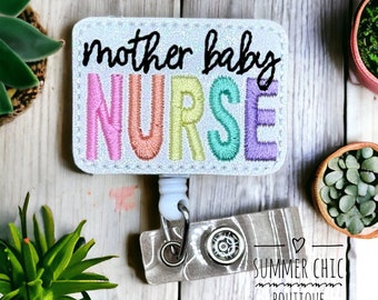Mother Baby Badge Reel, Labor and Delivery Badge Reel, Nurse Badge Reel, Badge Reel, Medical Badge Reel, Badge Holder