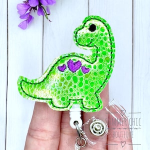 Nurse Badge Reel, RN Badge Reel, Nurse Badge Reel, Glitter Dino Badge Reel, Medical Badge Reel, Badge Reel, Badge Holder, Dinosaur Badge