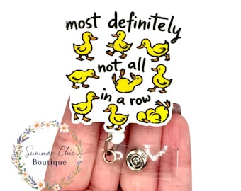 Ducks Most Definitely Not In A Row Badge Reel, Humorous Badge Reel, Funny Badge Reel, Nurse Badge Reel, Medical Badge Reel, Badge Reel,