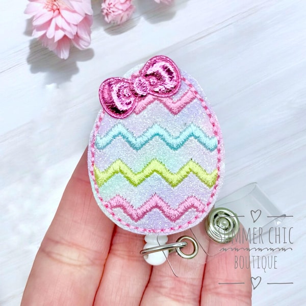 Porta credencial de huevo de Pascua con purpurina pastel, porta credencial de enfermera, porta credencial, porta credencial de enfermera, porta credencial de enfermera, porta credencial