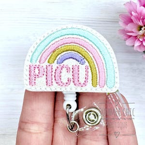 PICU RainbowBadge Reel, Medical Badge Reel, Nurse Badge Reel, Badge Reel, RN Badge Reel, Medical Badge Reel