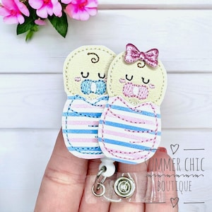 Boy and Girl Swaddled Babies, Labor and Delivery Badge Reel, Baby Burritos Badge Reel, Badge Reel, RN Badge Reel, NICU Badge Reel