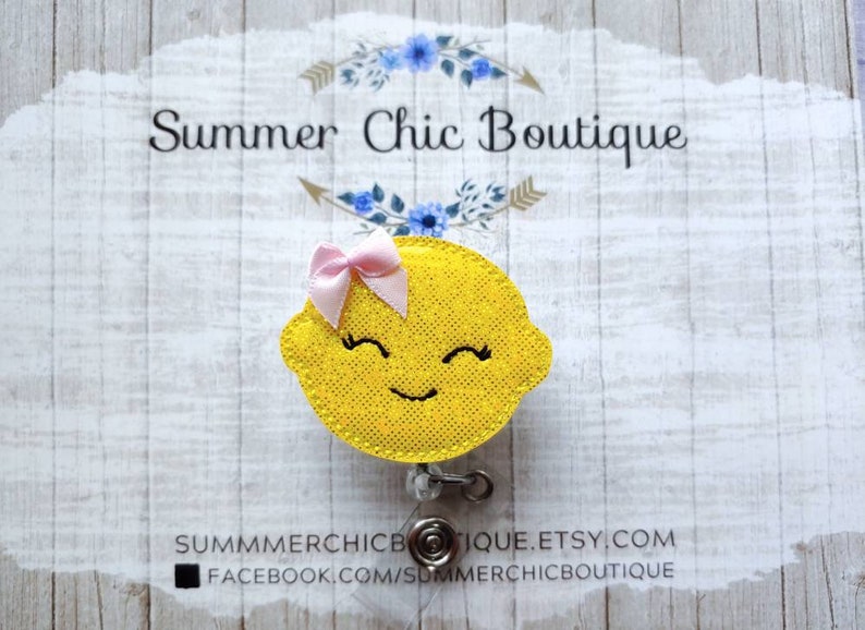 Medical Badge Reel Lemon Badge Reel Badge Reel Nurse Badge Reel Nurses Badge Reel RN Badge Reel
