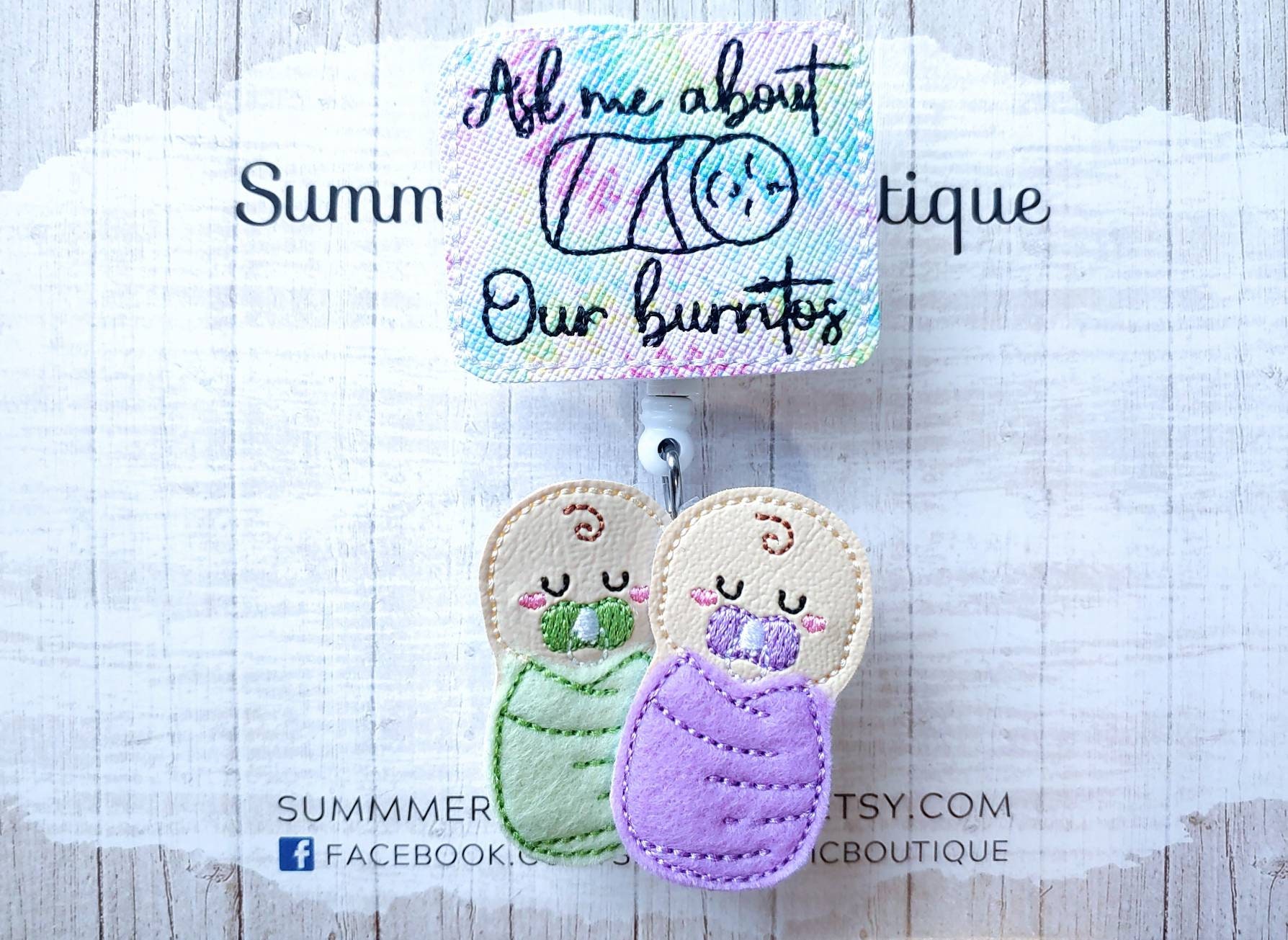 Ask Me About Our Burritos Baby Badge Reel, Baby Badge Reel, Labor