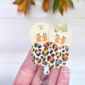 Fall Swaddled Babies, Labor and Delivery Badge Reel, Baby Burritos Badge Reel, Badge Reel, RN Badge Reel, NICU Badge Reel