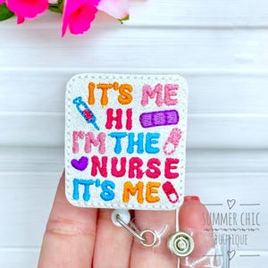 Soy yo Hola, soy la enfermera, carrete de insignia, carrete de insignia de enfermera, carrete de insignia médica, carrete de insignia de enfermera, carrete de insignia de enfermera registrada, carrete de insignia sarcástica
