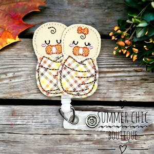 Fall Swaddled Babies, Labor and Delivery Badge Reel, Baby Burritos Badge Reel, Badge Reel, RN Badge Reel, NICU Badge Reel