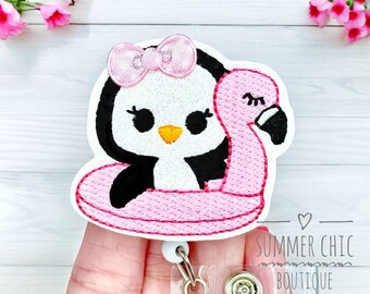 Pool Penguin Glitter Badge Reel, Medical Badge Reel, Nurse Badge Reel, Penguin Badge Reel, RN Badge Reel, Medical Badge Reel, Badge Reel