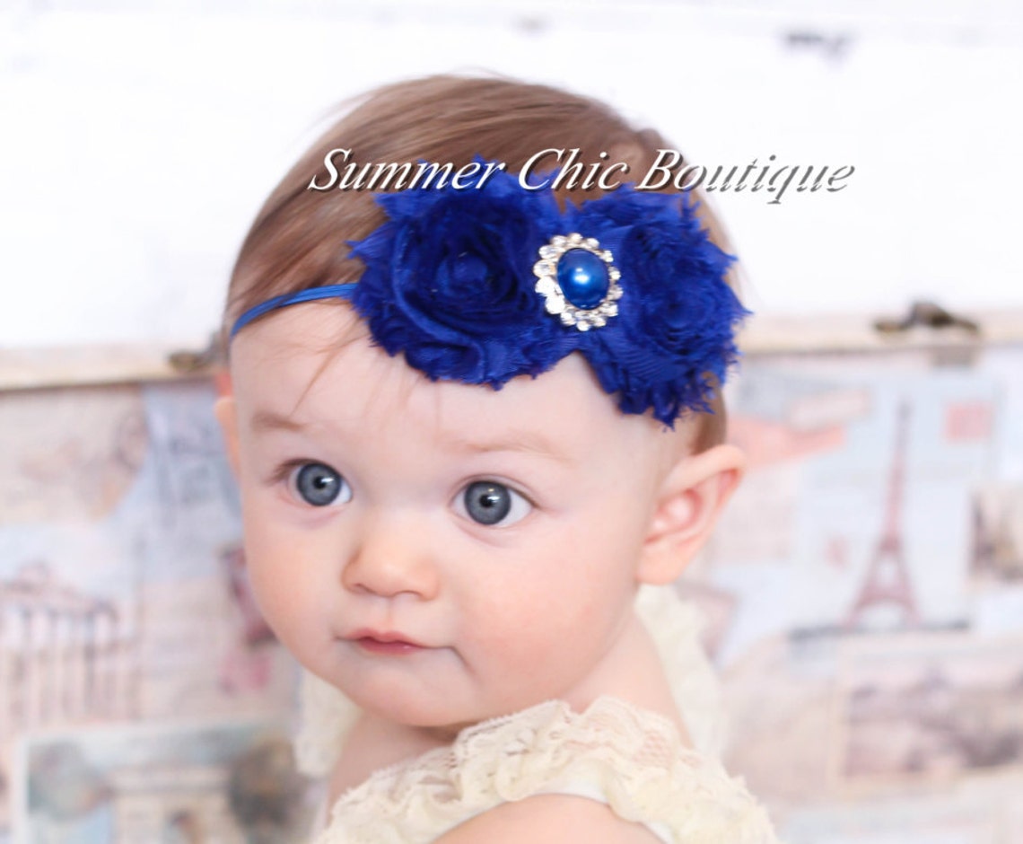 Baby Headband Infant Headband Newborn Headband Royal Blue Etsy