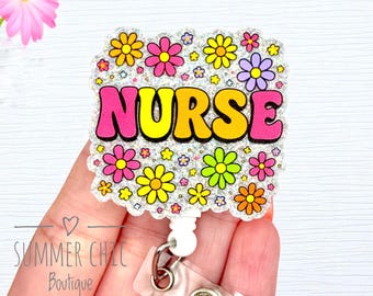 Glitter Nurse Badge Reel, Medical Badge Reel, Nurse Badge Reel, Badge Reel, RN Badge Reel, Medical Badge Reel, Badge Holder, Badge