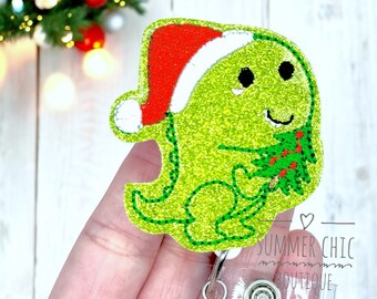 Christmas Dino Badge Reel, Christmas Badge Reel, Nurse Badge Reel, Badge Reel, RN Badge Reel, Medical Badge Reel, Badge Reel, Badge Holder