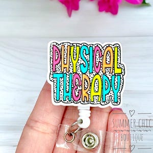 Physical Therapy Badge Reel, PT Badge Reel, Physical Therapist Badge Reel, Badge Reel, RN Badge Reel, Medical Badge Reel, Badge Holder,