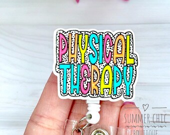 Physical Therapy Badge Reel, PT Badge Reel, Physical Therapist Badge Reel, Badge Reel, RN Badge Reel, Medical Badge Reel, Badge Holder,