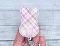 Plaid Bunny Badge Reel, Nurses Badge Reel, Easter Badge Reel, Nurse Badge Reel, RN Badge Reel, Badge Reel, Badge Reel