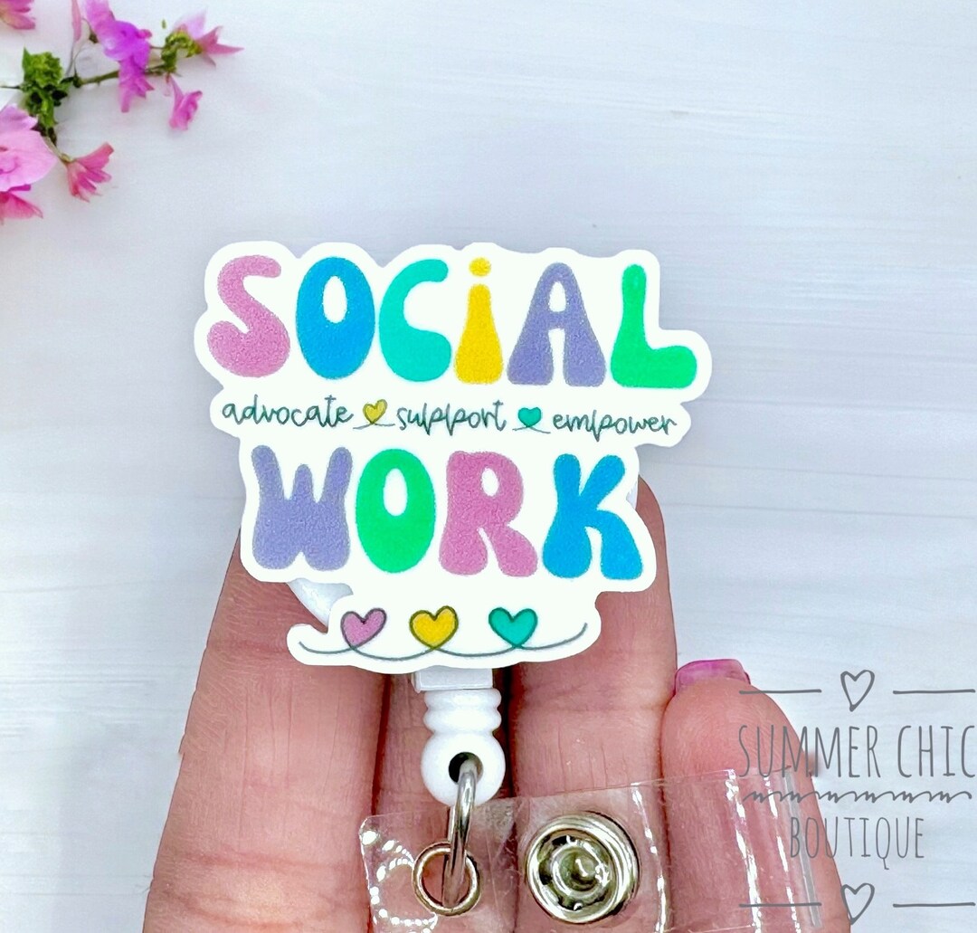 thumbnail image 2 of Social Worker Badge Reel Social Work Badge Reel Cute Badge Reel Gift For Social Worker Social Workers Badge Clip Social Workers Gift Hearts 2 of 10