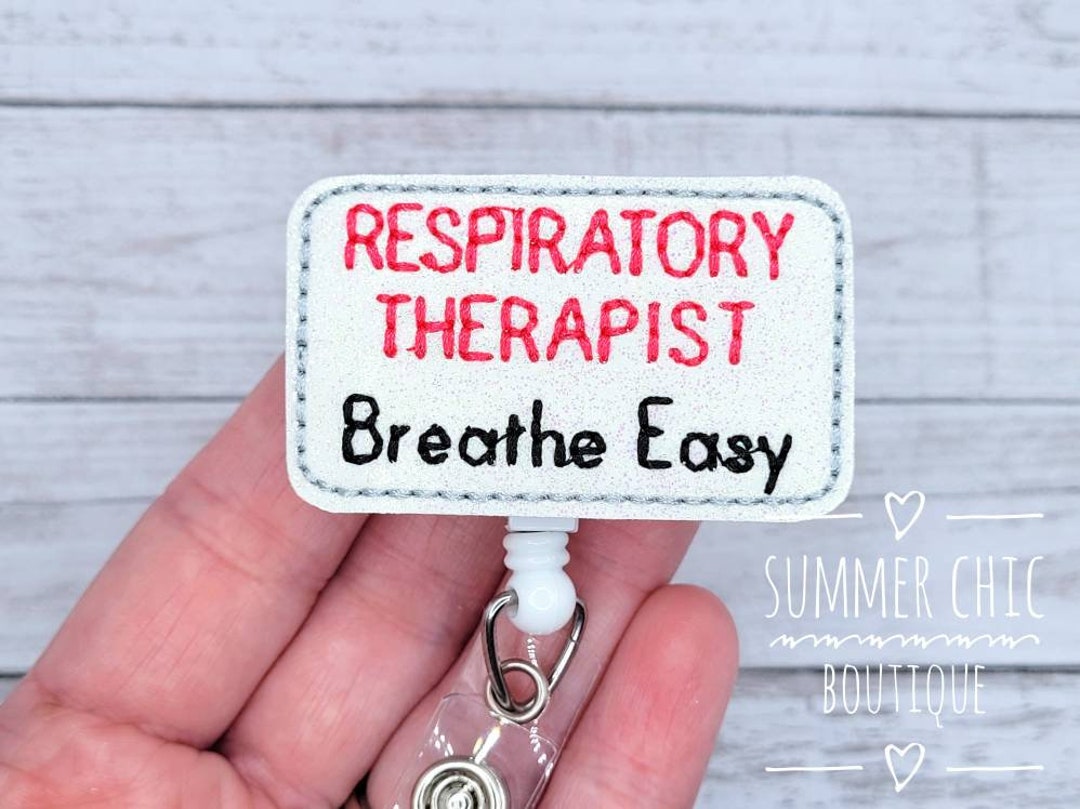Breathe Easy Respiratory Therapist Badge Reel, Medical Badge Reel