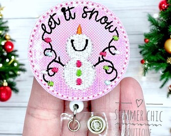 Let It Snow Winter Badge Reel, Medical Badge Reel, Nurse Badge, Badge Reel, RN Badge Reel, Medical Badge Reel,