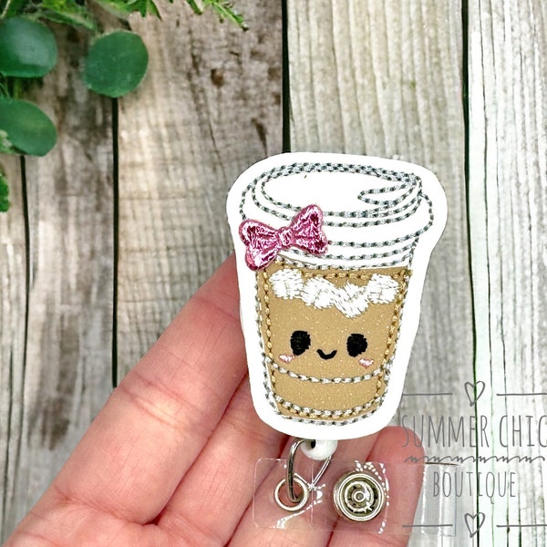 Iced Coffee Badge Reel, Medical Badge Reel, Nurse Badge Reel, Badge Reel, RN Badge Reel, Medical Badge Reel, Badge Reel, Badge Holder