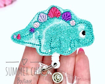 Glitter Dino Badge Reel, RN Badge Reel, Nurse Badge Reel, Dino Badge Reel, Medical Badge Reel, Badge Reel, Badge Holder, Retractable Reel
