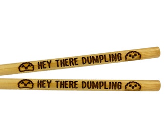 Engraved Bamboo Hey There Dumpling Chopsticks