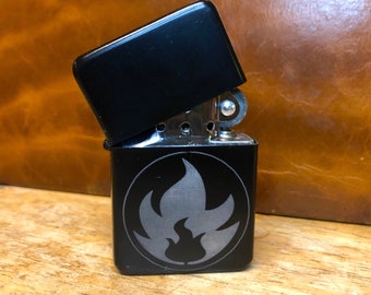 Custom engraved Fire Energy | Red Mana | Mountain Land | Fire Nation lighter