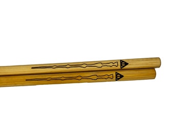 Engraved Bamboo Elder Wand Harry Potter inspired Chopsticks