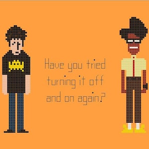The IT Crowd Cross Stitch Chart Pattern with Roy and Moss