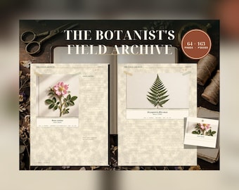 Botanical Junk Journal Kit, Vintage Herbarium Ephemera, Specimen Field Study, 64 Pages, Collage Sheets, Fussy Cuts, Junk Journal Supplies