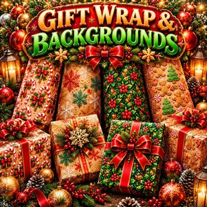Christmas Word Art Patterns Frames Vol. 2 Extras | 12 Transparent PNG | Merry Christmas, Let It Snow | Commercial Use image 7