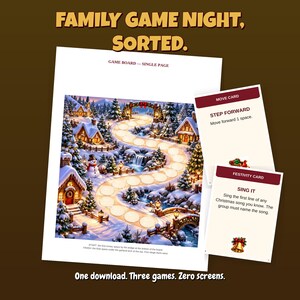 Printable Christmas Games Bundle | Christmas Board Game, Bingo & Trivia | Print and Play Family Game Night | Letter + A4 | Instant Download image 8