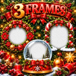 Christmas Word Art Patterns Frames Vol. 2 Extras | 12 Transparent PNG | Merry Christmas, Let It Snow | Commercial Use image 5