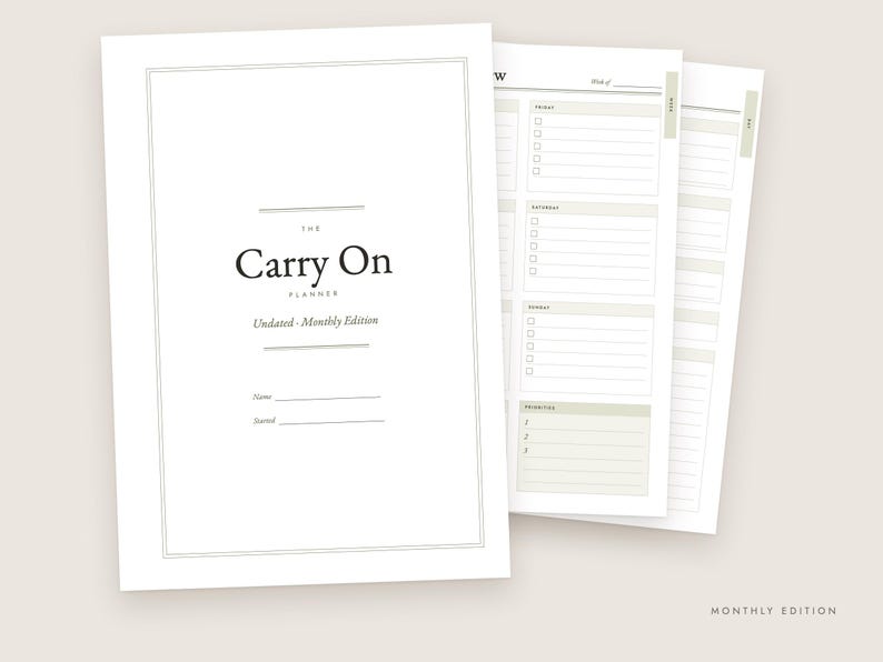 Undated A5 Olive Green Planner, Printable & Digital ADHD Tracker ...