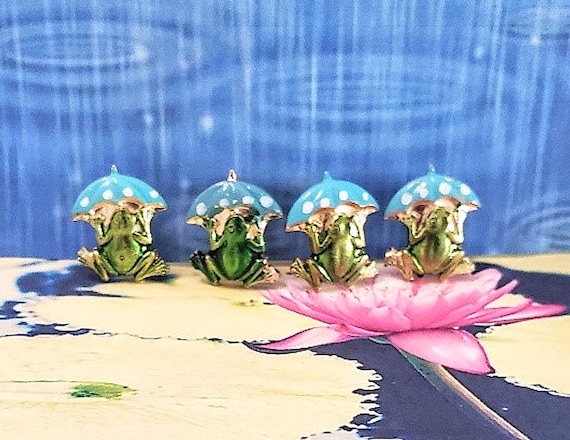 1960s Frog Metal Pins, 4 pc. Vintage Toys, Green … - image 1