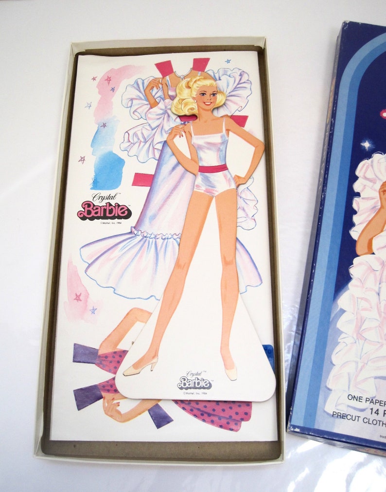 Crystal Barbie Paper Doll Wardrobe 1984 Paper Dolls And Etsy